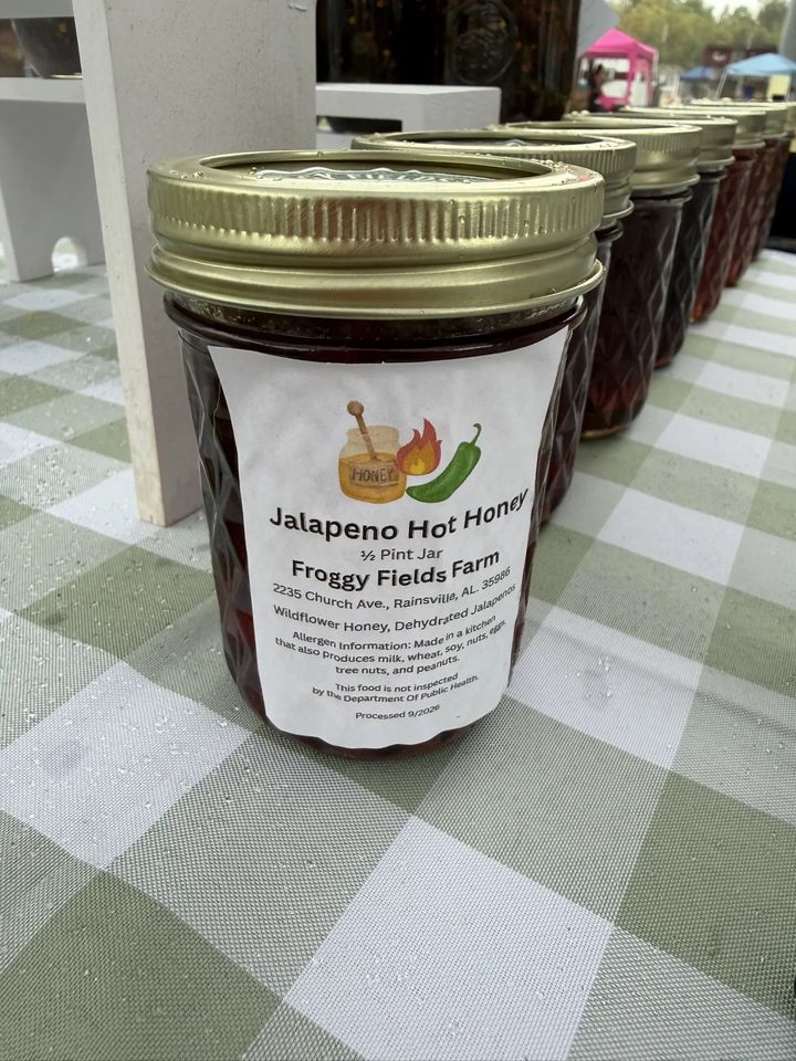 Jalapeño Hot Honey, a ½ pint jar from Froggy Fields Farm