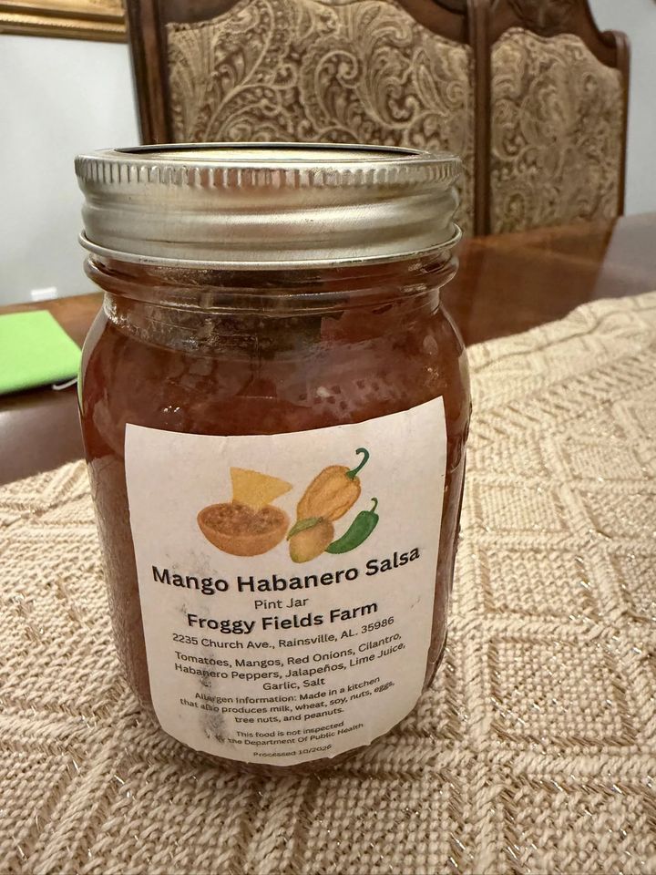 Mango Habanero Salsa, a pint jar from Froggy Fields Farm