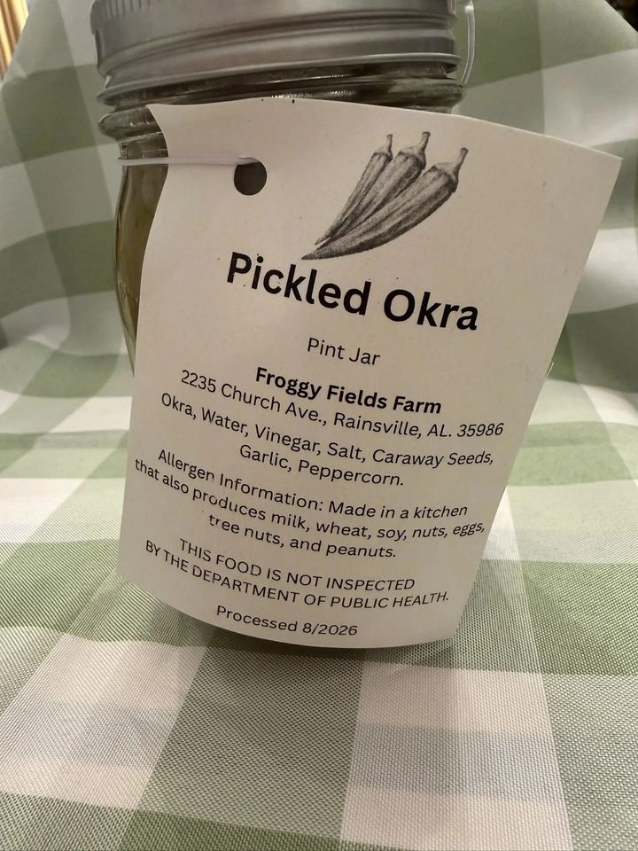 Pickled Okra, a pint jar from Froggy Fields Farm