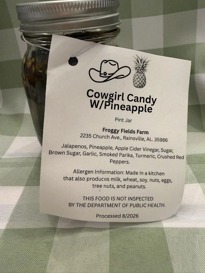 Cowgirl Candy with Pineapple, a pint jar from Froggy Fields Farm